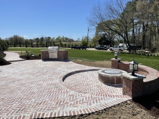 Brick Patio with Fire Pit