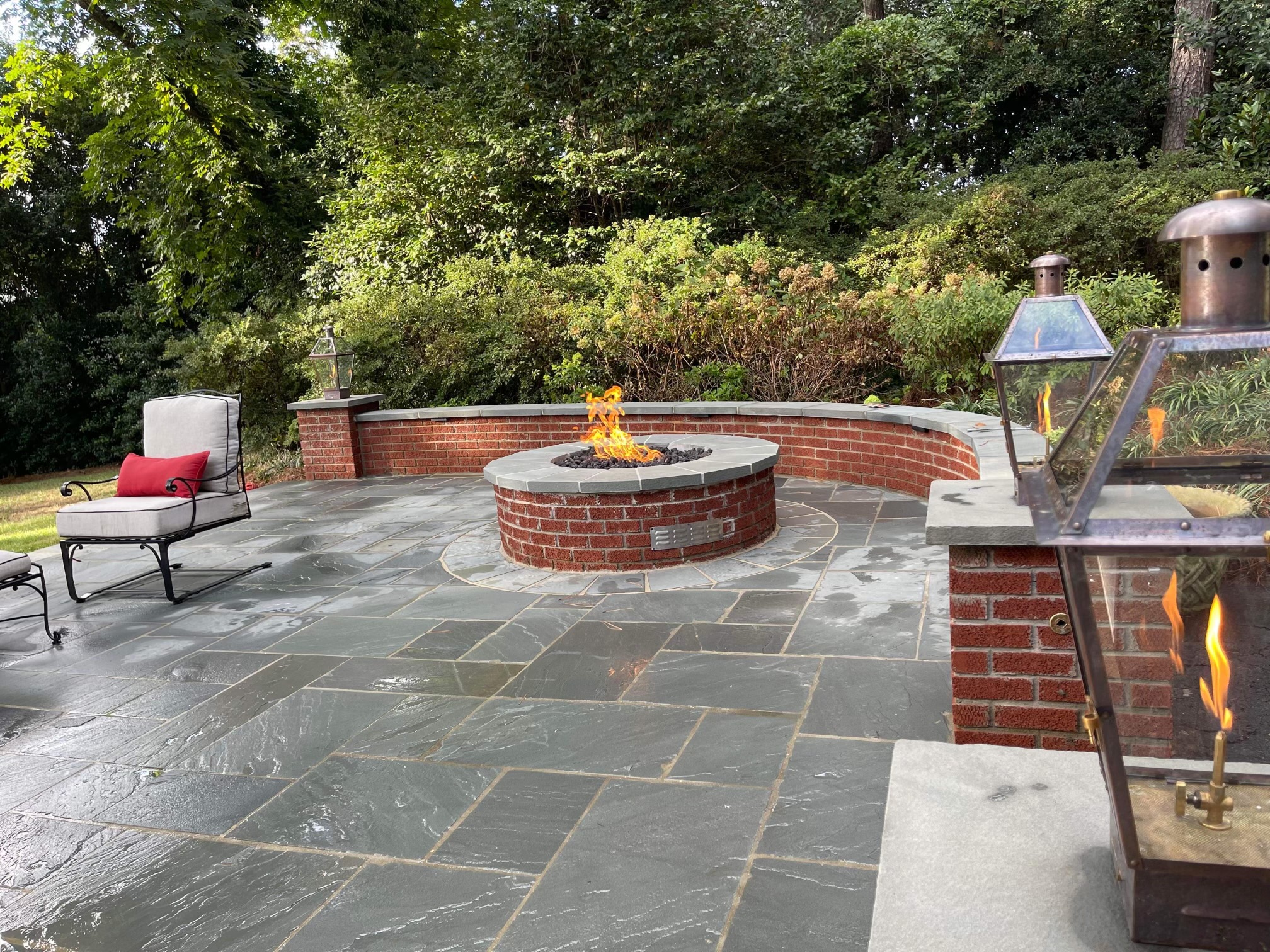 Inviting Bluestone Patio with Firepit