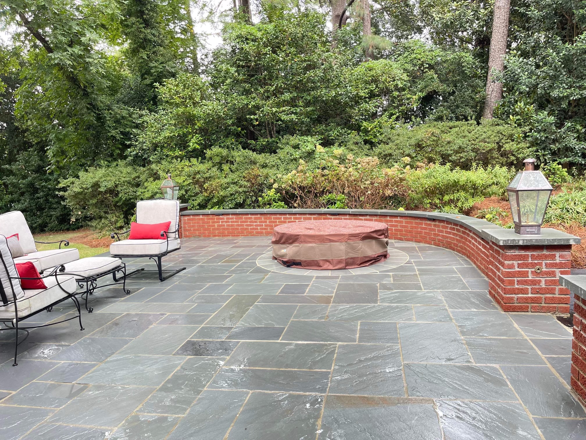 Elegant Bluestone Patio with Lanterns