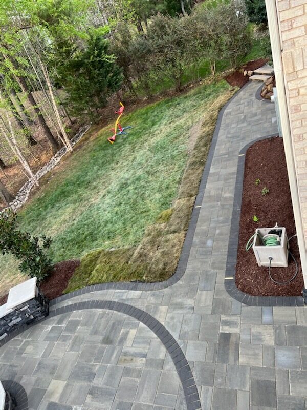 Modern Walkway with Lush Lawn