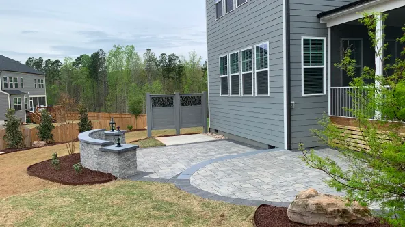 Modern Patio with Elegant Landscaping