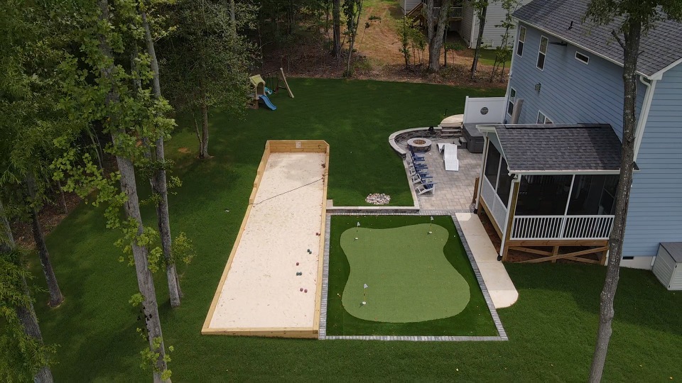 Backyard Bocce and Putting Green