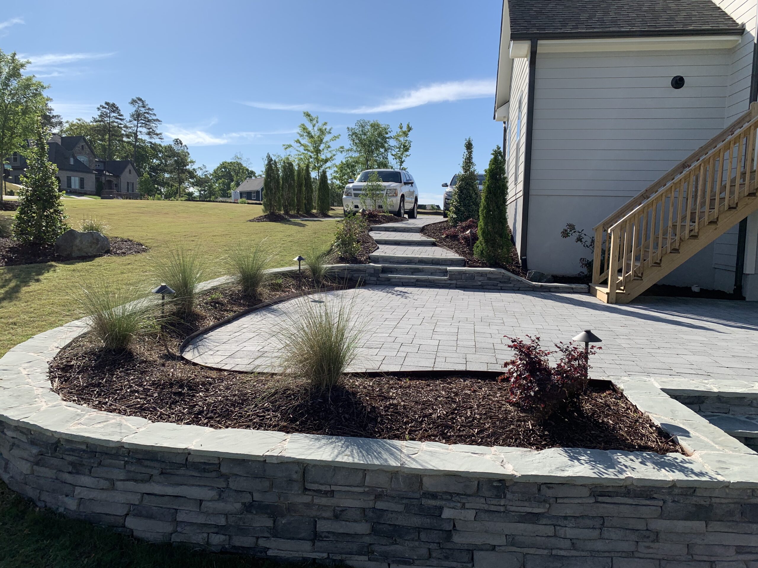 Elegant Walkway with Stone Landscaping