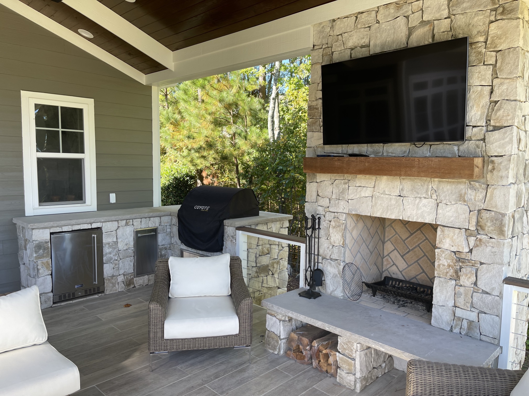 Luxury Outdoor Kitchen with Fireplace