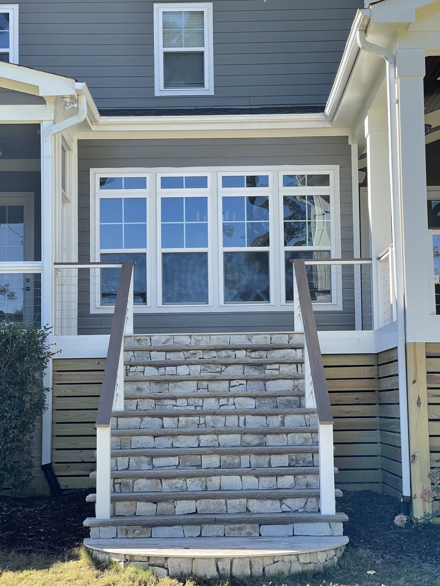 Stone Staircase with Modern Railing