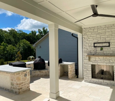 Luxury Outdoor Kitchen and Fireplace