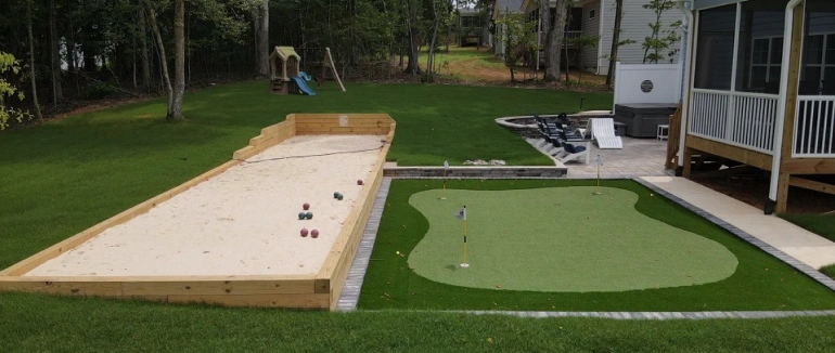 Backyard Bocce and Putting Green