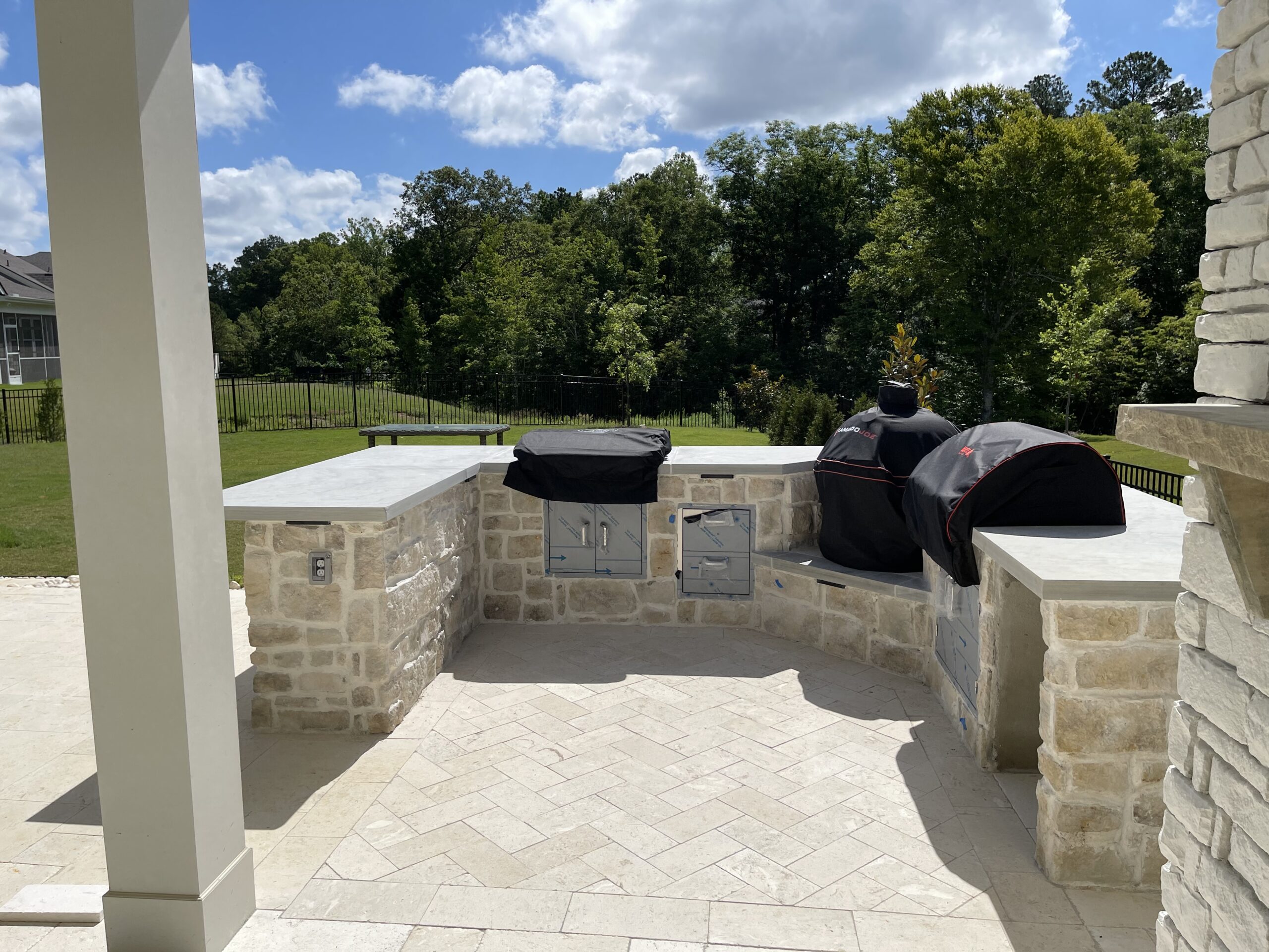 Luxury outdoor kitchen with grill