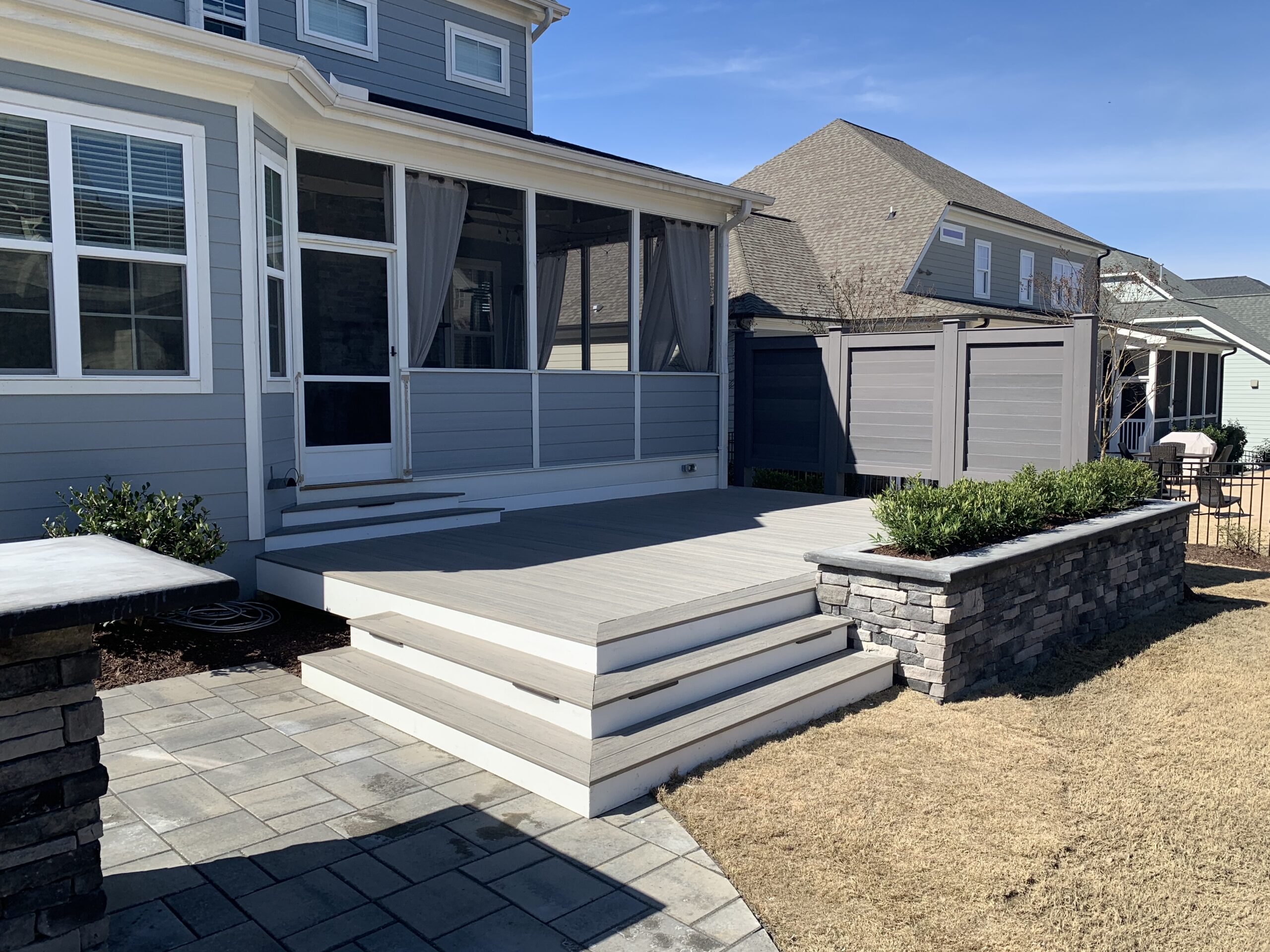 Elegant backyard deck and patio